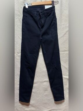 American Eagle Highest Rise Jegging Black Distressed Stretch Jeans Wom Size 000